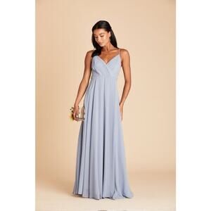 NWT Birdy Grey Bridesmaid Kaia Long Dress Dusty Blue Size Small Women 59” Length